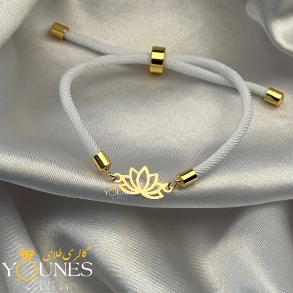 دستبند لوتوس گل ( نیلوفر ) طلا لیزری